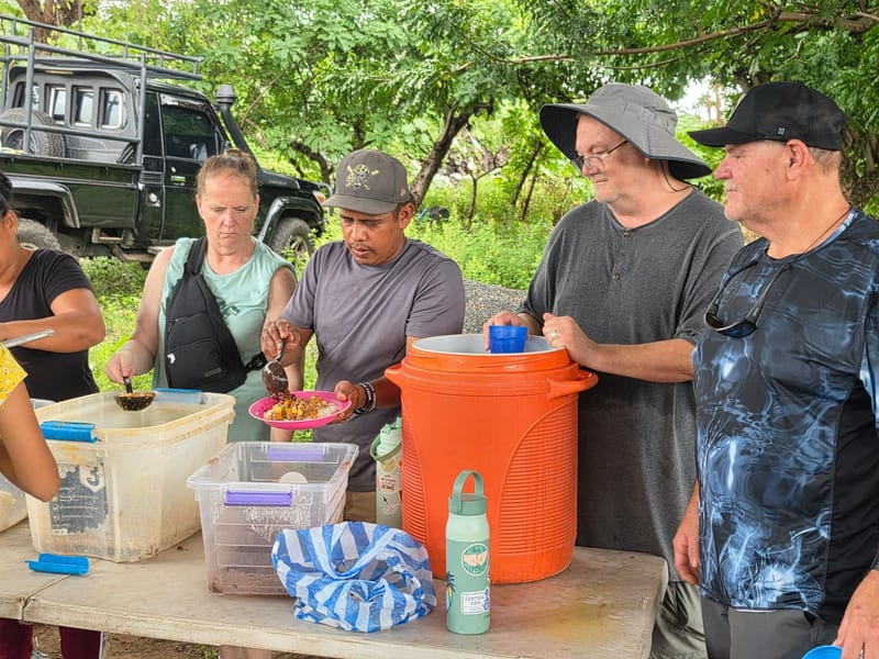 Serving lunch to the workers at the local dump. Nicaragua 2026